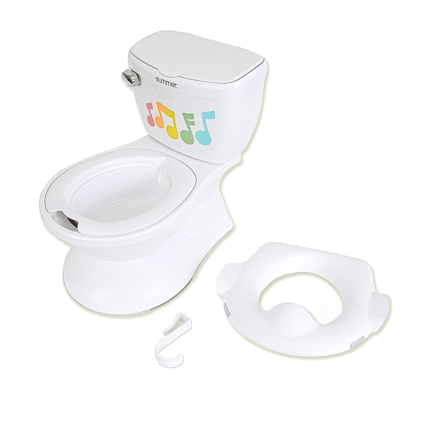Summer My Size Potty Lights and Songs Transitions, White – Realistic Potty Training Toilet with Interactive Handle that Plays Music for Kids, Removable Potty Topper/Pot, Wipe Compartment, Splash Guard - Image 10